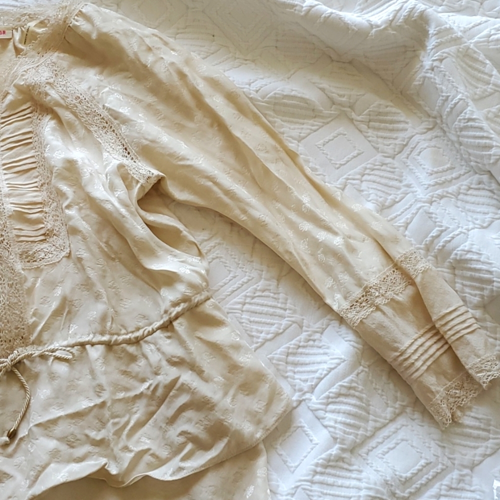 Rebecca Taylor Silk Peasant Peplum Top - Picture 6 of 7